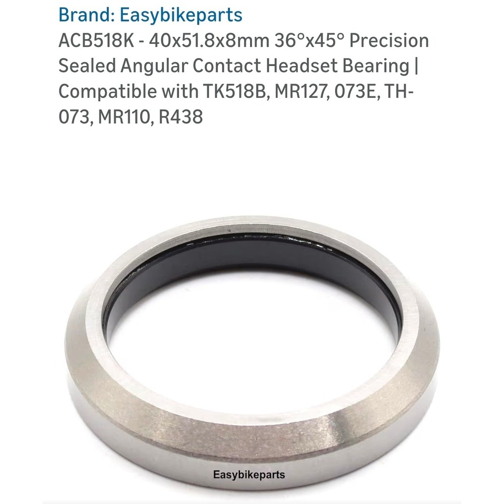 Easybikeparts‎ ACB518K 40x51.8x8mm 36x45 Precision Sealed Headset Bearing